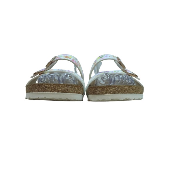 Birkenstock Sydney Watercolor Sandals Women 9 40 White Floral Print Double Strap - Picture 2 of 9